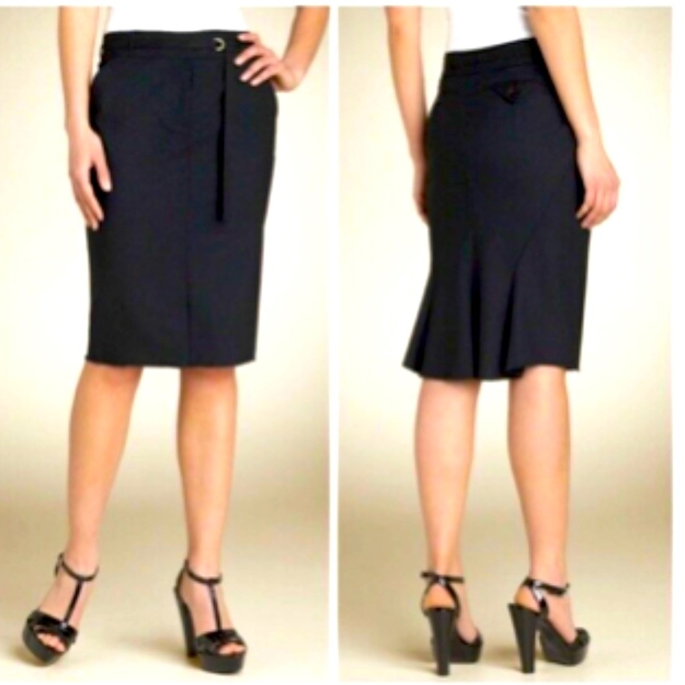 BCBG “Joey” Knee-Length Pencil Skirt, Black, Sz 6
